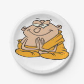 Cartoon Man vermittelt Pappteller (Vorderseite)