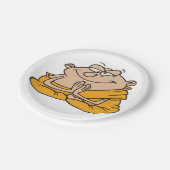 Cartoon Man vermittelt Pappteller (Schrägansicht)