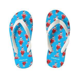 Cartoon Manatee Santa Name Kinderbadesandalen