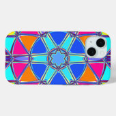 Cartoon Mandala Blau Rosa Gelb und Orange Case-Mate iPhone Hülle (Rückseite (Horizontal))