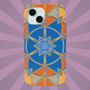 Cartoon Mandala Blauer Orange und Gelb Case-Mate iPhone Hülle