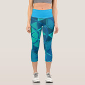 Cartoon Mandala Blue Capri Leggings (Vorderseite)