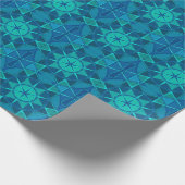 Cartoon Mandala Blue Geschenkpapier (Ecke)
