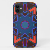 Cartoon Mandala Blue Orange und Lila Case-Mate iPhone Hülle (Rückseite)
