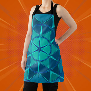 Cartoon Mandala Blue Schürze
