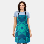 Cartoon Mandala Blue Schürze (Getragen)