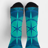 Cartoon Mandala Blue Socken (Oben)
