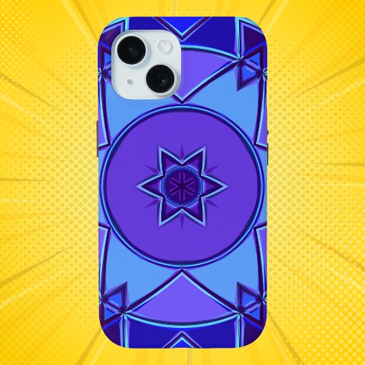 Cartoon Mandala Blue und Lila Case-Mate iPhone Hülle