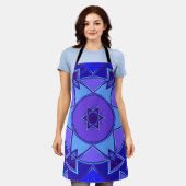 Cartoon Mandala Blue und Lila Schürze (Getragen)