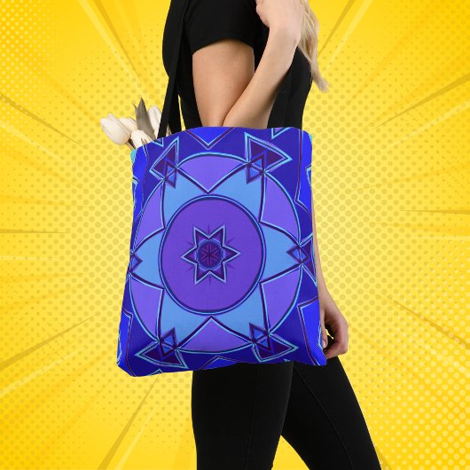 Cartoon Mandala Blue und Lila Tasche