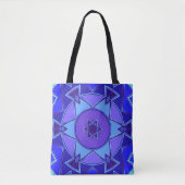 Cartoon Mandala Blue und Lila Tasche (Vorderseite)