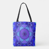 Cartoon Mandala Blue und Lila Tasche (Rückseite)