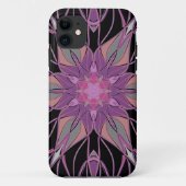 Cartoon Mandala Blume Black Lila und rosa Case-Mate iPhone Hülle (Rückseite)