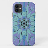 Cartoon Mandala Blume Blau und Lila Case-Mate iPhone Hülle (Rückseite)