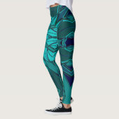 Cartoon Mandala Blume Blue Leggings (Links)