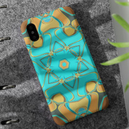 Cartoon Mandala Blume Blue und Orange Case-Mate iPhone Hülle