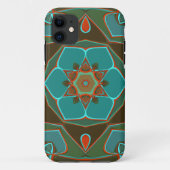 Cartoon Mandala Blume Blue und Orange Case-Mate iPhone Hülle (Rückseite)