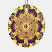Cartoon Mandala Blume Gelb Lila und orange Keramik Ornament (Links)