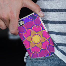 Cartoon Mandala Blume Gelb Rosa und Blau Case-Mate iPhone Hülle