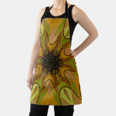 Cartoon Mandala Blume Gelb und Grün Schürze (InSitu)