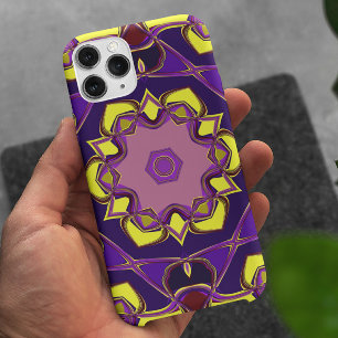Cartoon Mandala Blume Gelb und Lila Case-Mate iPhone Hülle