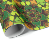 Cartoon Mandala Blume Gelb und Orange Geschenkpapier (Rolleneckpunkt)