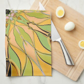 Cartoon Mandala Blume Gelb und Orange Geschirrtuch (Viertel Falte)