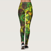 Cartoon Mandala Blume Gelb und Orange Leggings (Rückseite)