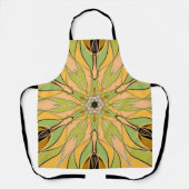 Cartoon Mandala Blume Gelb und Orange Schürze (Vorderseite)