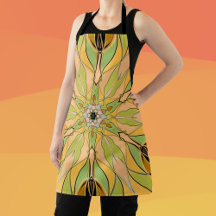 Cartoon Mandala Blume Gelb und Orange