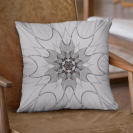 Cartoon Mandala Blume Gray Kissen