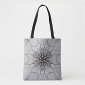 Cartoon Mandala Blume Gray Tasche (Vorderseite)