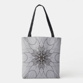 Cartoon Mandala Blume Gray Tasche (Rückseite)