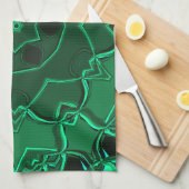 Cartoon Mandala Blume Green Geschirrtuch (Viertel Falte)