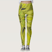 Cartoon Mandala Blume Green Leggings (Vorderseite)