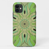 Cartoon Mandala Blume Grün und Blau Case-Mate iPhone Hülle (Rückseite)