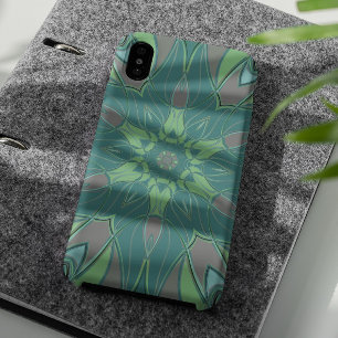 Cartoon Mandala Blume Grün und Blau Case-Mate iPhone Hülle
