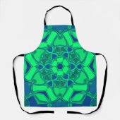 Cartoon Mandala Blume Grün und Blau Schürze (Vorderseite)