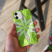 Cartoon Mandala Blume Grün und Rosa Case-Mate iPhone Hülle