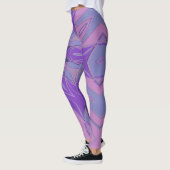 Cartoon Mandala Blume Lila Rosa und Blau Leggings (Links)