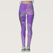 Cartoon Mandala Blume Lila Rosa und Blau Leggings (Vorderseite)