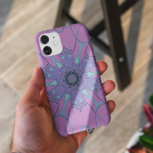Cartoon Mandala Blume Lila und blau Case-Mate iPhone Hülle
