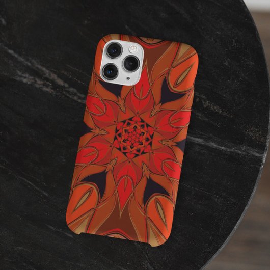 Cartoon Mandala Blume Orange Case-Mate iPhone Hülle