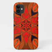 Cartoon Mandala Blume Orange Case-Mate iPhone Hülle (Rückseite)