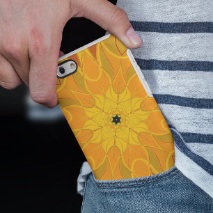 Cartoon Mandala Blume Orange Gelb und Rot Case-Mate iPhone Hülle