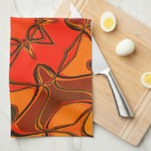 Cartoon Mandala Blume Orange Geschirrtuch (Viertel Falte)