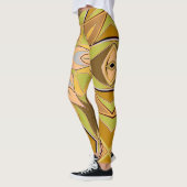Cartoon Mandala Blume Orange Green und Blue Leggings (Links)