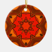 Cartoon Mandala Blume Orange Keramik Ornament (Vorne)