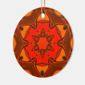 Cartoon Mandala Blume Orange Keramik Ornament (Links)