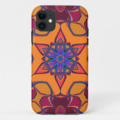 Cartoon Mandala Blume Orange Lila und blau Case-Mate iPhone Hülle (Rückseite)
